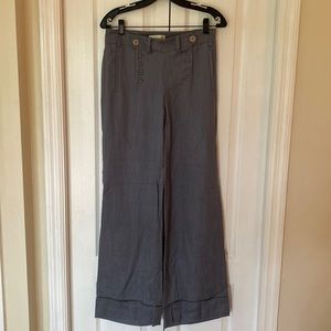 Size 2 wide legged high wasted linen pants anthropology